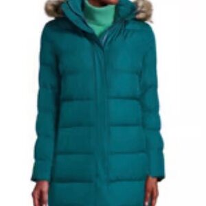 Lands' End Women's Teal Puffer Jacket